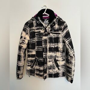 Oxygen Black and cream Patterned Jacket size XS
